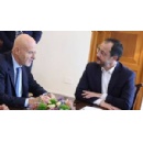The President of the Republic of Cyprus Nikos Christodoulides meets Eni CEO Claudio Descalzi