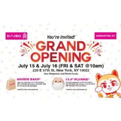 Daiso Manhattan store is located at 220 E. 57th Street near Whole Foods and Walgreens