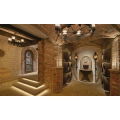 Stunning Old World details make this Wine Cave more than just a beautiful space, its an experience.