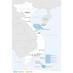 Gazproms exploratory drilling and seismic survey area in Vietnam