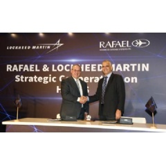 Frank St. John, Chief Operating Officer, Lockheed Martin with Maj. Gen. (Ret.) Yoav Har-Even, Rafael CEO and President [Photo credit: Lockheed Martin]