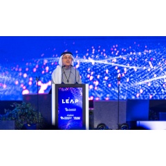 Aramco President and CEO, Amin H. Nasser, addresses the second edition of LEAP in Riyadh, Saudi Arabia