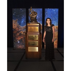 Kathy Warden, chair, chief executive officer and president, Northrop Grumman receives the 2022 Robert J. Collier Trophy. (Photo Credit: Northrop Grumman)