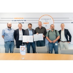 From left to right: Holger Schmidt, Thomas Brunner, Michael Stiftinger, all with Primetals Technologies, Robert Fries, Harald Trost (TCT), and Andreas Weinhengst (Primetals Technologies).