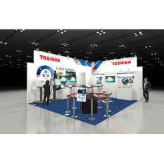 Artists impression of Toshibas Eurosatory booth