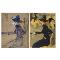 Henri de Toulouse-Lautrec, Jane Avril au Divan Japonais, 1892. Peinture  lessence, grease pencil and graphite on cardboard, 82 x 63.4 cm. Estimate: 2,500,000  3,500,000. (see complete caption below)