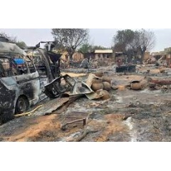 UNICEF/UNI432547/AFP
FILE PHOTO: This picture taken on September 1, 2023 shows a view of destruction in a livestock market area in al-Fasher, the capital of Sudans North Darfur state.