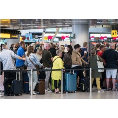 Amsterdams Schiphol is routinely experiencing long queues and delays this summer  Getty Images
