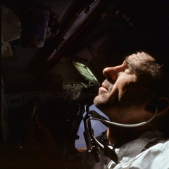 NASA astronaut Walter Cunningham, Apollo 7 lunar module pilot, is photographed during the Apollo 7 mission.
Credits: NASA