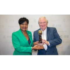 (Pictured: Lorine Charles-St Jules, CEO, Saint Lucia Tourism Authority and Graham Cooke, Founder, WTA at ITB Berlin 2023)