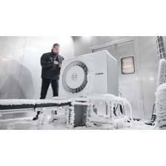 The newest heat-pump generation is tested in a laboratory in Wernau, Germany.