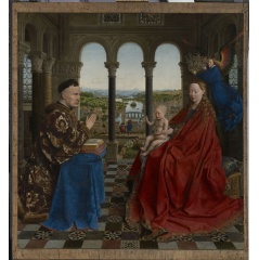 1. Jan van Eyck, The Madonna of Chancellor Rolin AFTER CONSERVATION  RMN-Grand Palais (muse du Louvre), Michel Urtado