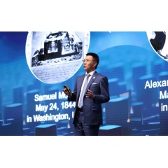 James Chen, President of Carrier Business, Huawei, delivering a keynote speech