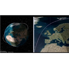 Pictorial view of the LEO3 satellite pass over the 5G ESTEC Laboratory