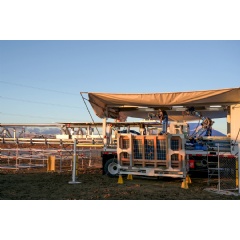 Prototypes of machines from Charge Robotics autonomously assemble sections of a solar farm as part of a pilot project in partnership with SOLV Energy.
Credits:
Credit: Courtesy of Charge Robotics