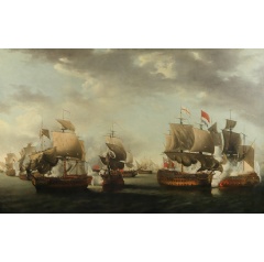 Lot 70
Nicholas Pocock
(British, 1740-1821)
and James Martin Hilhouse (British, 1748-1822)
The Formidable breaking the French line at the Battle of the Saintes, 1782
The Marine Sale
26 April 2023, 14:00 BST
London, Knightsbridge

Sold for 8
