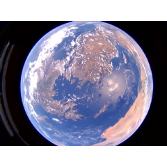 A test image of Earth taken by NASAs Pathfinder Technology Demonstrator-4s onboard camera. The camera will capture images of the Lightweight Integrated Solar Array and anTenna upon deployment. NASA.