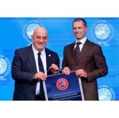 CFA president George Koumas and UEFA president Aleksander Čeferin