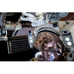 
NASA astronaut Shane Kimbrough and ESA (European Space Agency) astronaut Thomas Pesquet conduct a spacewalk to complete work on the International Space Station on June 25, 2021.
Credit: NASA
