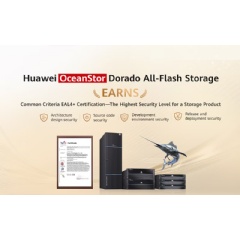 Huawei OceanStor Dorado All-Flash Storage earned the CC EAL4+ certification, the highest security level for a storage product