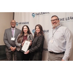 pictured from left to right: Emmanuel Obe, Business Development Manager; Elisar Alassaf, Market Development Specialist; Samantha Beeler, President of The League of Credit Unions &Affiliates; Hector Bosch, Business Development Manager